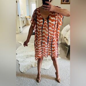 Susana Monaco Orange and White Striped Dress